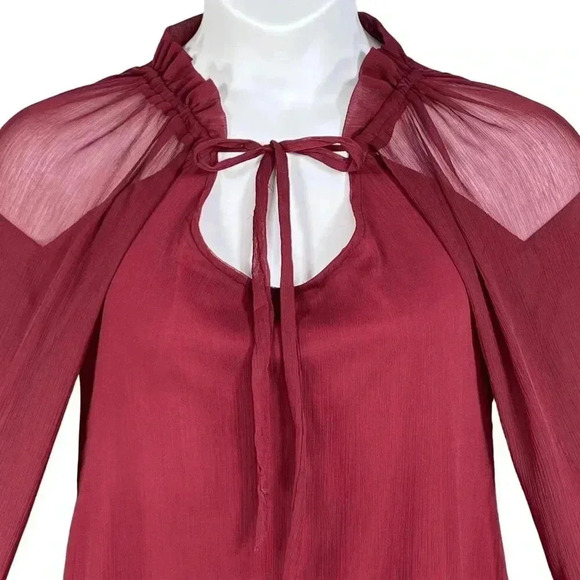 Rancho Estancia NWT Womens S Oversized Dress Sheer Lace Bell Sleeves Lined Boho - Picture 3 of 16